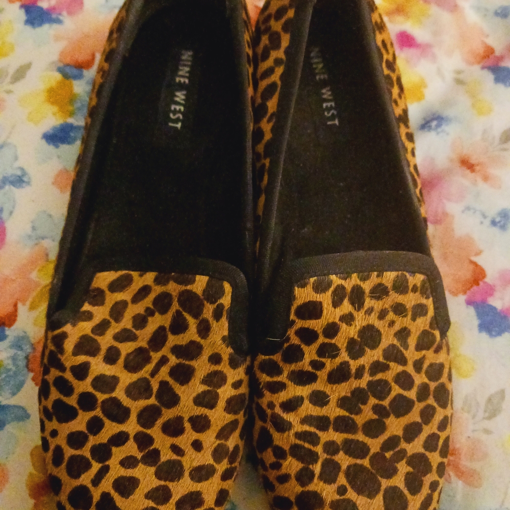 Nine West Women's Leopard Print Slip-On Loafers - Brown/Black